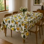 Limon Desenli Su Geçirmez Duck Kumaş Masa Örtüsü - 120x180 cm