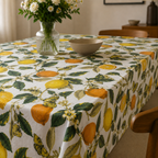 Limon Desenli Su Geçirmez Duck Kumaş Masa Örtüsü - 120x180 cm